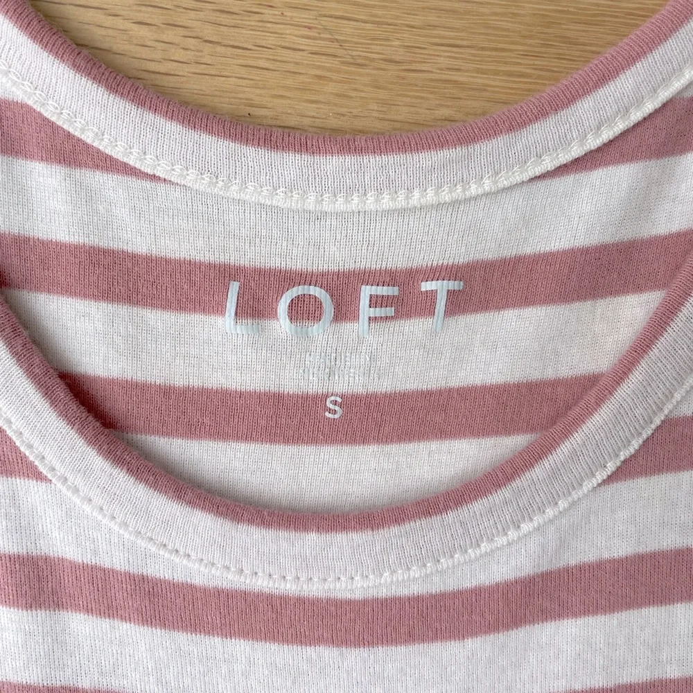 LOFT Pink And White Striped Tank Top Size Small In Excellent Condition